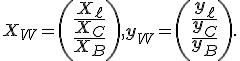 X_W=\left(\begin{array}{c}  X_\ell \\  \hline  X_C \\  \hline  X_B \\ \end{array}\right),\mathbf{y}_W=\left(\begin{array}{c}  \mathbf{y}_\ell \\  \hline  \mathbf{y}_C \\  \hline  \mathbf{y}_B \\\end{array}\right).
